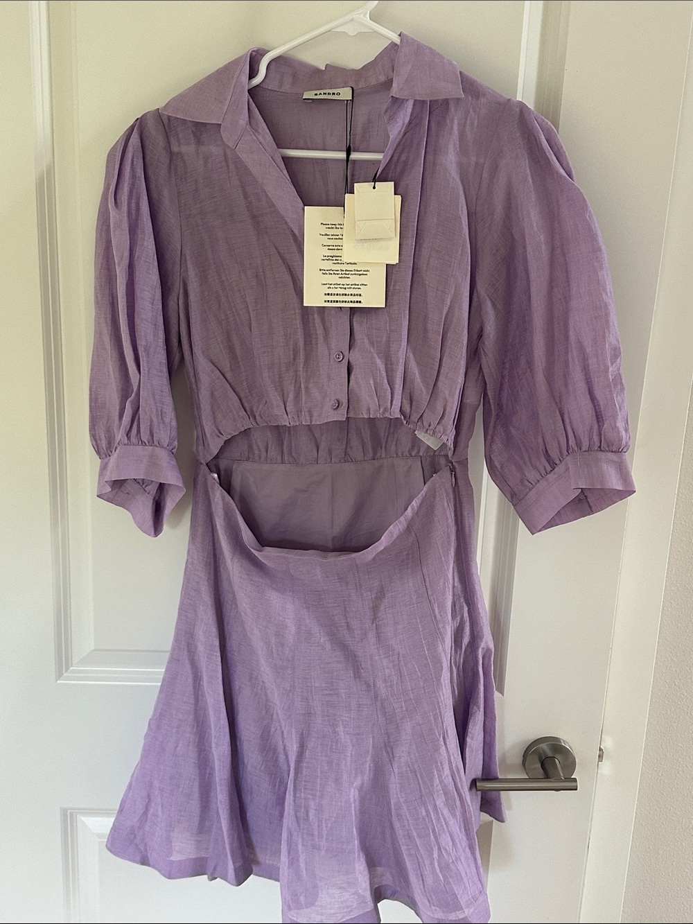 Sandro Lavender Cutout Midi Dress - Women